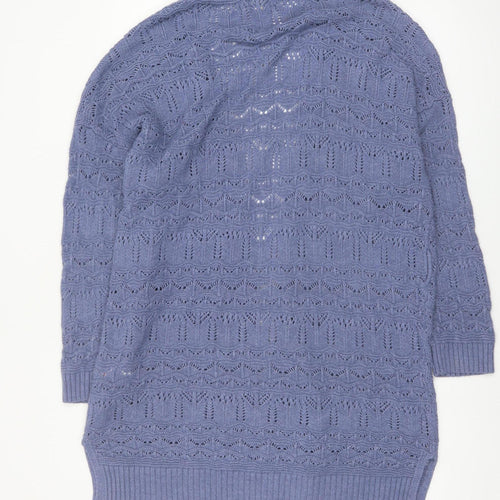 Fat Face Women's Blue Open-Knit Long Sleeve Cardigan Size 16