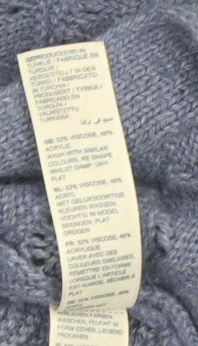 Fat Face Women's Blue Open-Knit Long Sleeve Cardigan Size 16