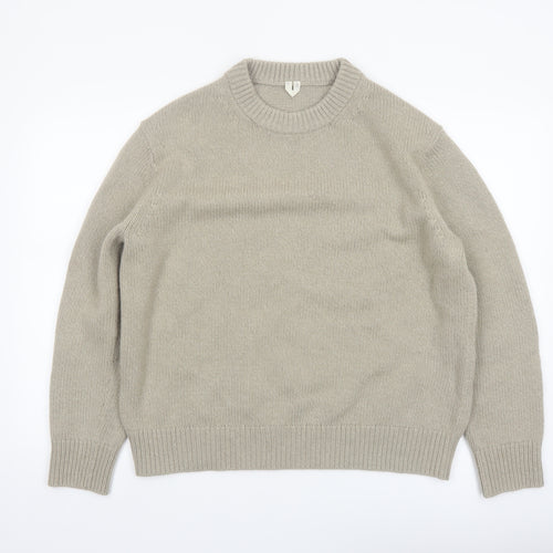 Arket Women’s Beige Wool Blend Crew Neck Jumper Size 8