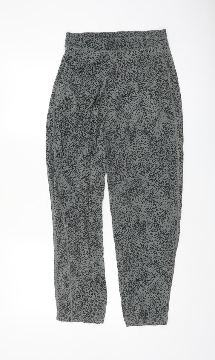 Marks and Spencer Women’s Khaki Animal Print Tapered Trousers Size 8