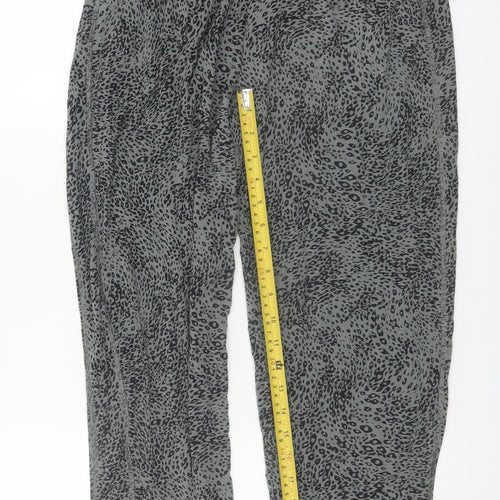 Marks and Spencer Women’s Khaki Animal Print Tapered Trousers Size 8