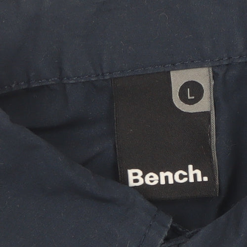 Bench Men's Blue Cotton Short Sleeve Button-Up Shirt L