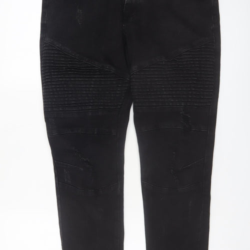 Connor Men's Black Slim Fit Cuffed Stretch Jeans Size 32