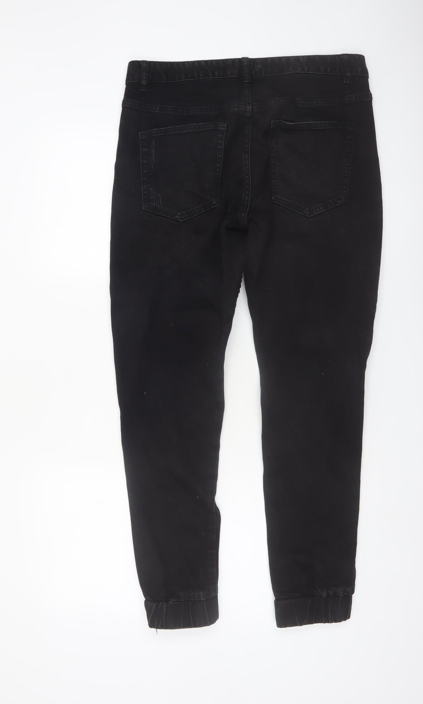 Connor Men's Black Slim Fit Cuffed Stretch Jeans Size 32