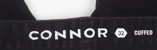 Connor Men's Black Slim Fit Cuffed Stretch Jeans Size 32