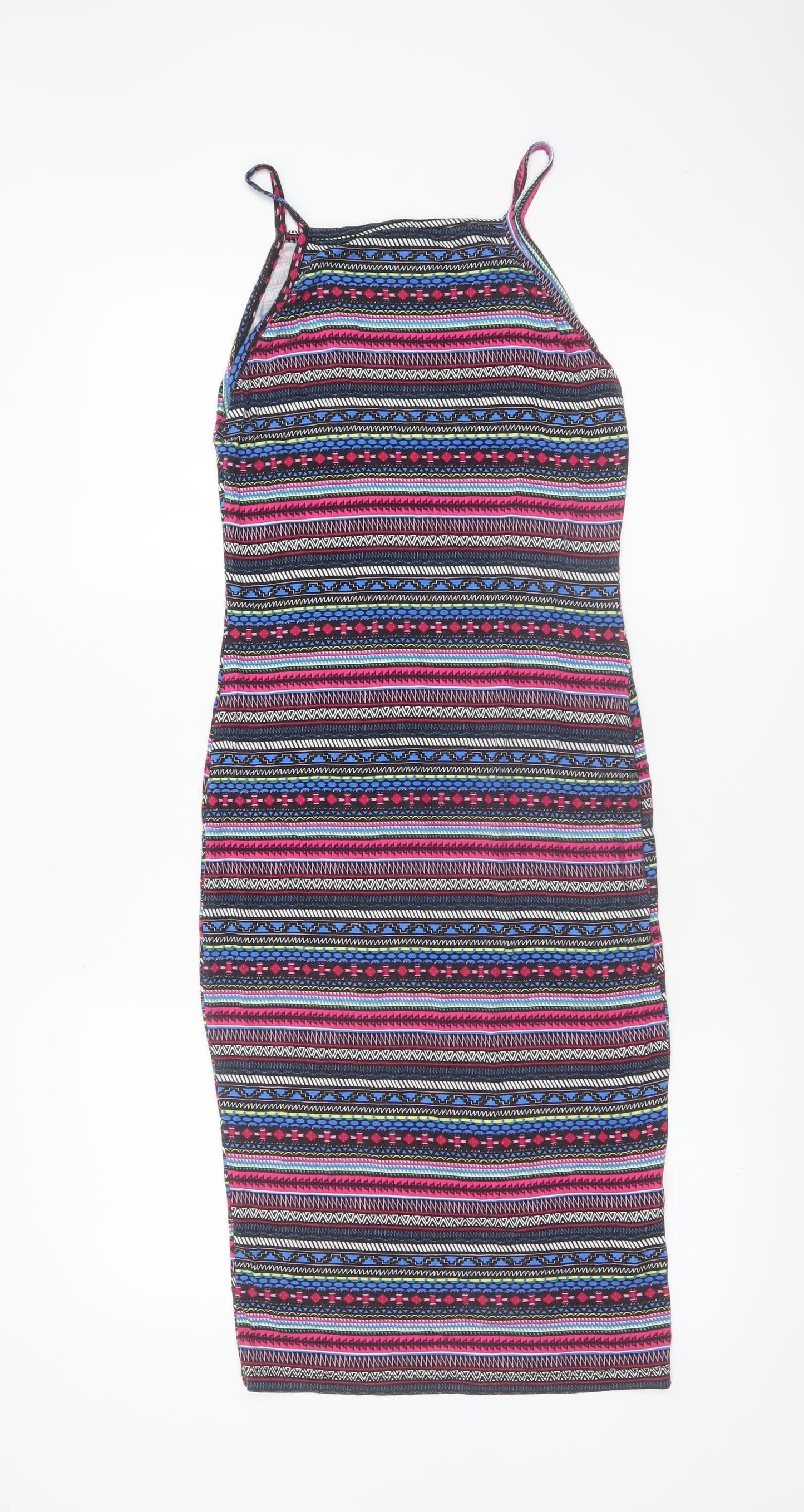 Miss Selfridge Women’s Multicoloured Size 10 Bodycon Halter Dress