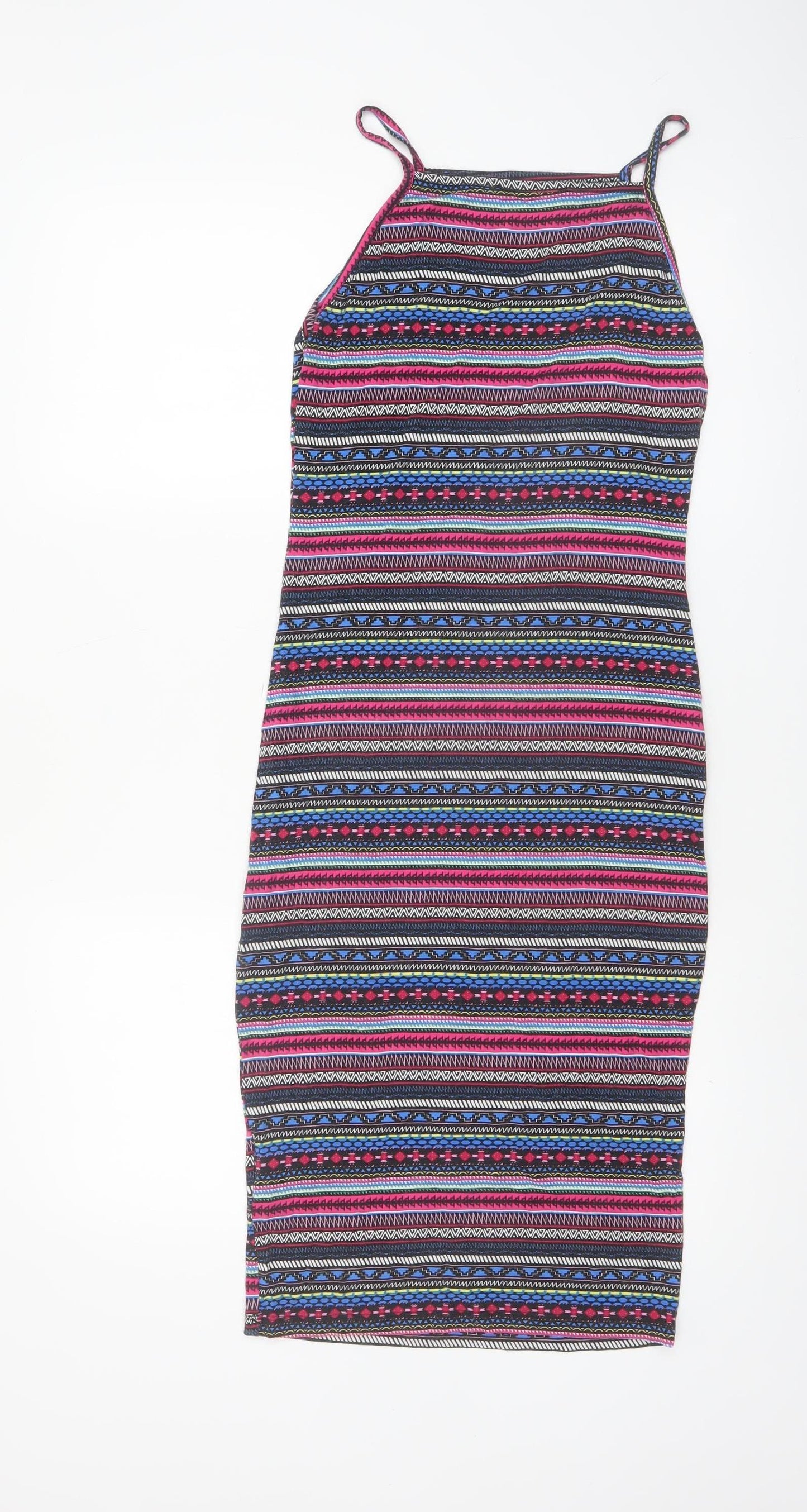 Miss Selfridge Women’s Multicoloured Size 10 Bodycon Halter Dress