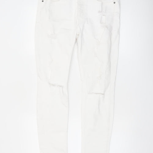 Denim Co Men's White Skinny Jeans W32 L30 Distressed Denim