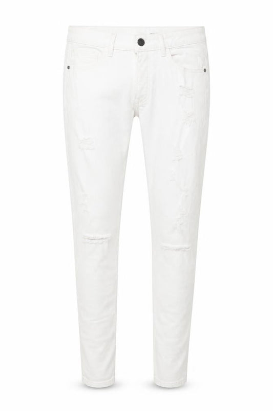 Denim Co Men's White Skinny Jeans W32 L30 Distressed Denim