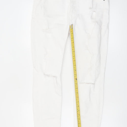 Denim Co Men's White Skinny Jeans W32 L30 Distressed Denim
