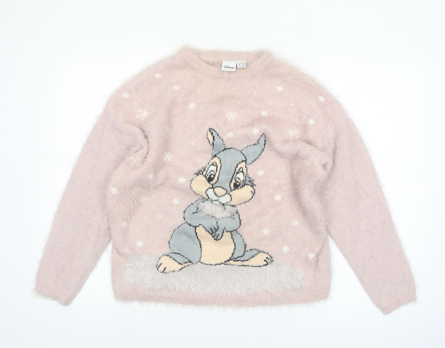 Disney Women Pink Thumper Long Sleeve Knit Jumper Medium