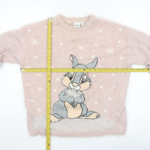 Disney Women Pink Thumper Long Sleeve Knit Jumper Medium