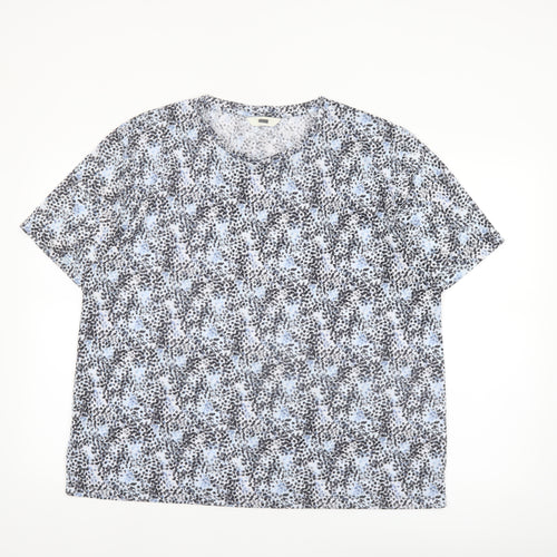 Marks and Spencer Womens Blue Floral Short Sleeve T-Shirt Size 18