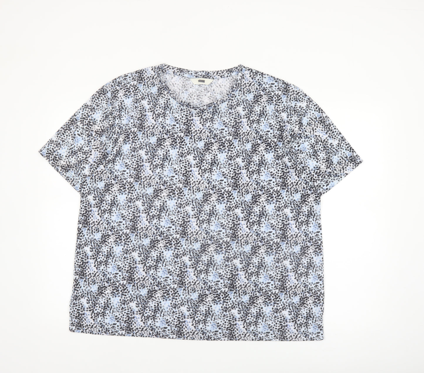 Marks and Spencer Womens Blue Floral Short Sleeve T-Shirt Size 18