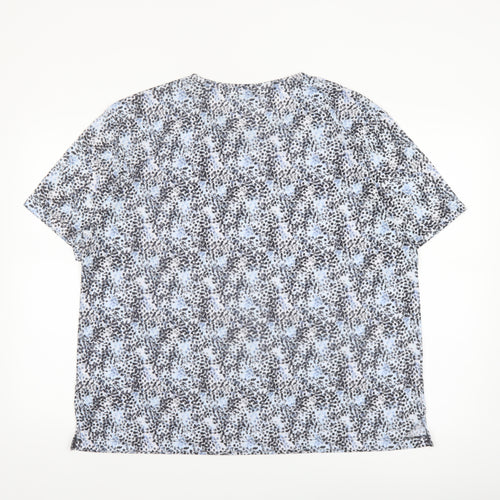 Marks and Spencer Womens Blue Floral Short Sleeve T-Shirt Size 18