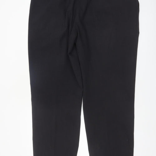 Marks and Spencer Men's Black Wool Blend Pleated Dress Trousers 40W 31L