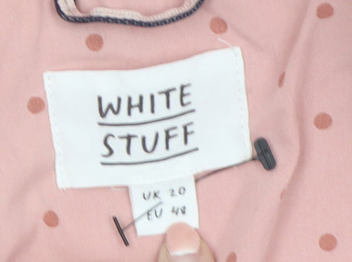 White Stuff Women Pink Cotton Jacket Size 20 Buttoned Casual Style