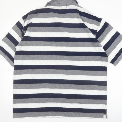 Ralph Lauren Men's 3XL Striped Cotton Polo Shirt Grey Navy