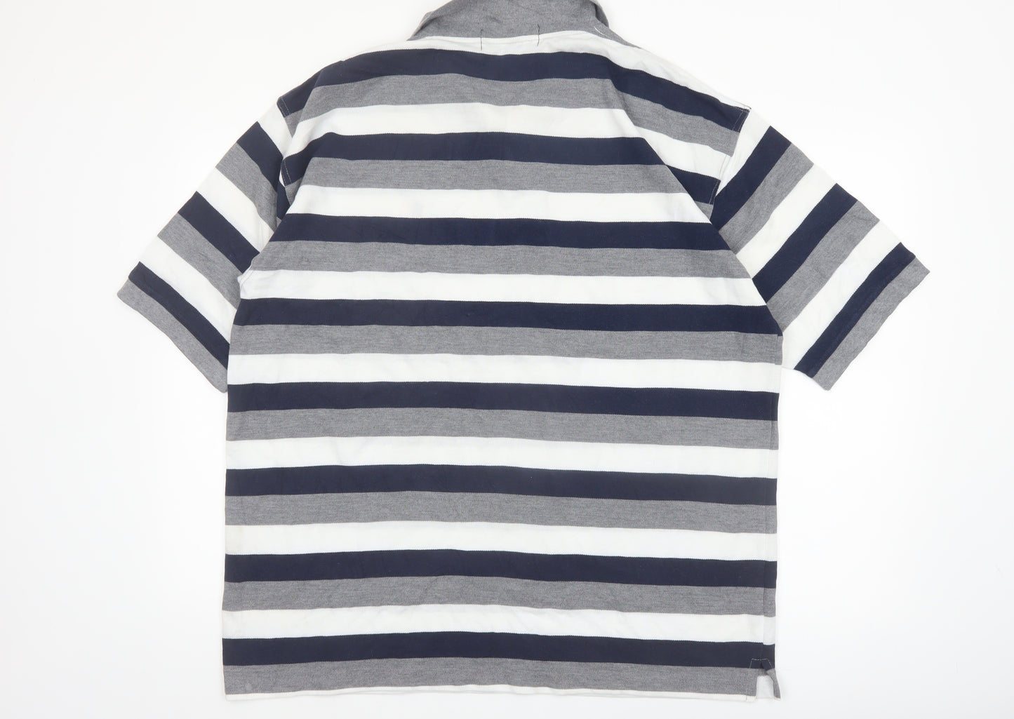 Ralph Lauren Men's 3XL Striped Cotton Polo Shirt Grey Navy