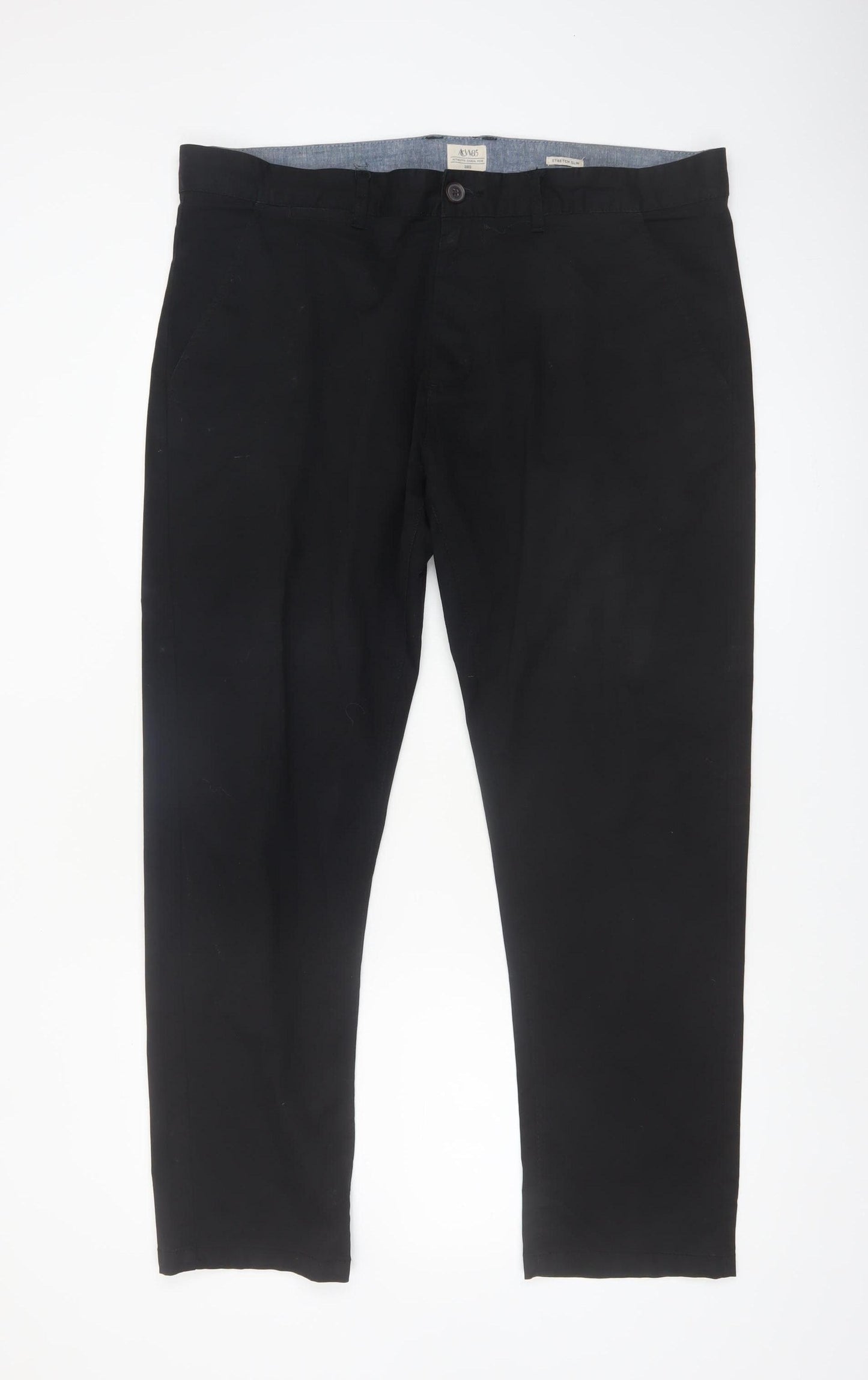 ACW85 Men's Black Chino Trousers 38S Regular Fit Cotton