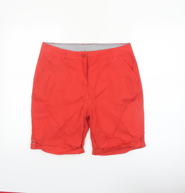 Regatta Women’s Red Chino Shorts Size 12 Cotton Lightweight Outdoor