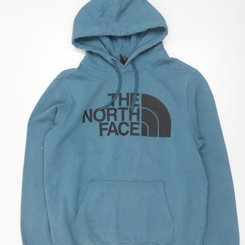 The North Face Men's Blue Pullover Hoodie M Fleece Logo Outdoor