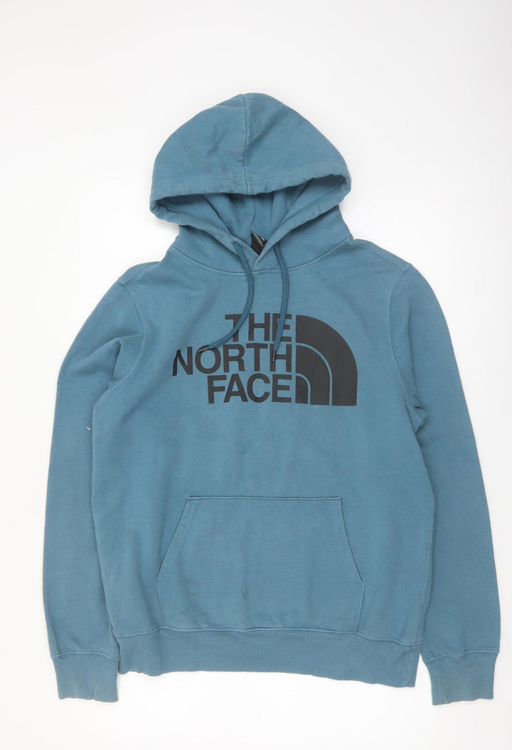 The North Face Men's Blue Pullover Hoodie M Fleece Logo Outdoor