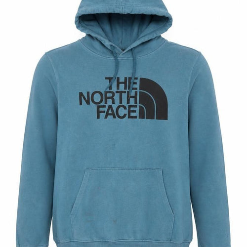 The North Face Men's Blue Pullover Hoodie M Fleece Logo Outdoor
