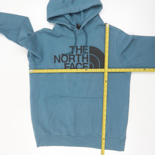 The North Face Men's Blue Pullover Hoodie M Fleece Logo Outdoor