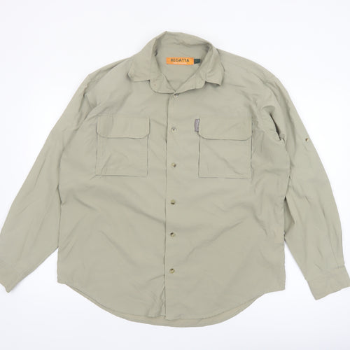 Regatta Men's Beige Long Sleeve Button-Up Outdoor Shirt Size S