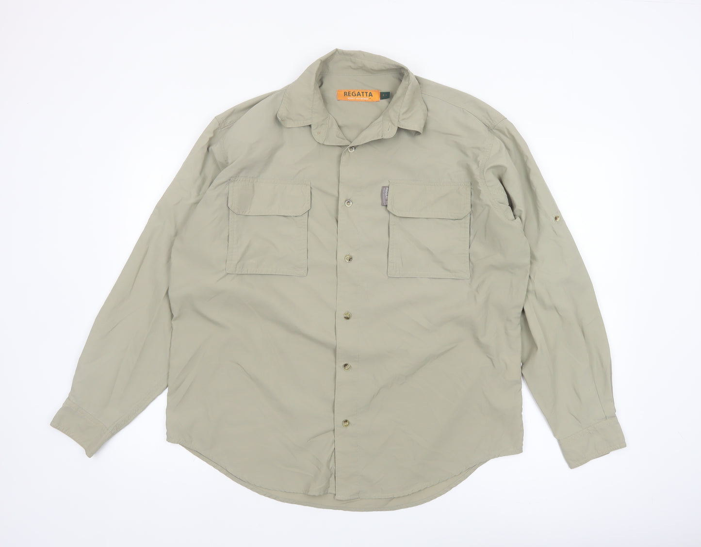 Regatta Men's Beige Long Sleeve Button-Up Outdoor Shirt Size S