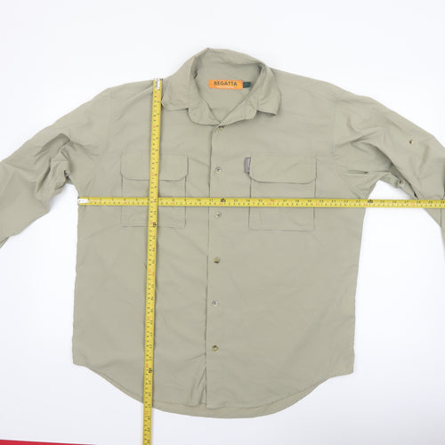 Regatta Men's Beige Long Sleeve Button-Up Outdoor Shirt Size S