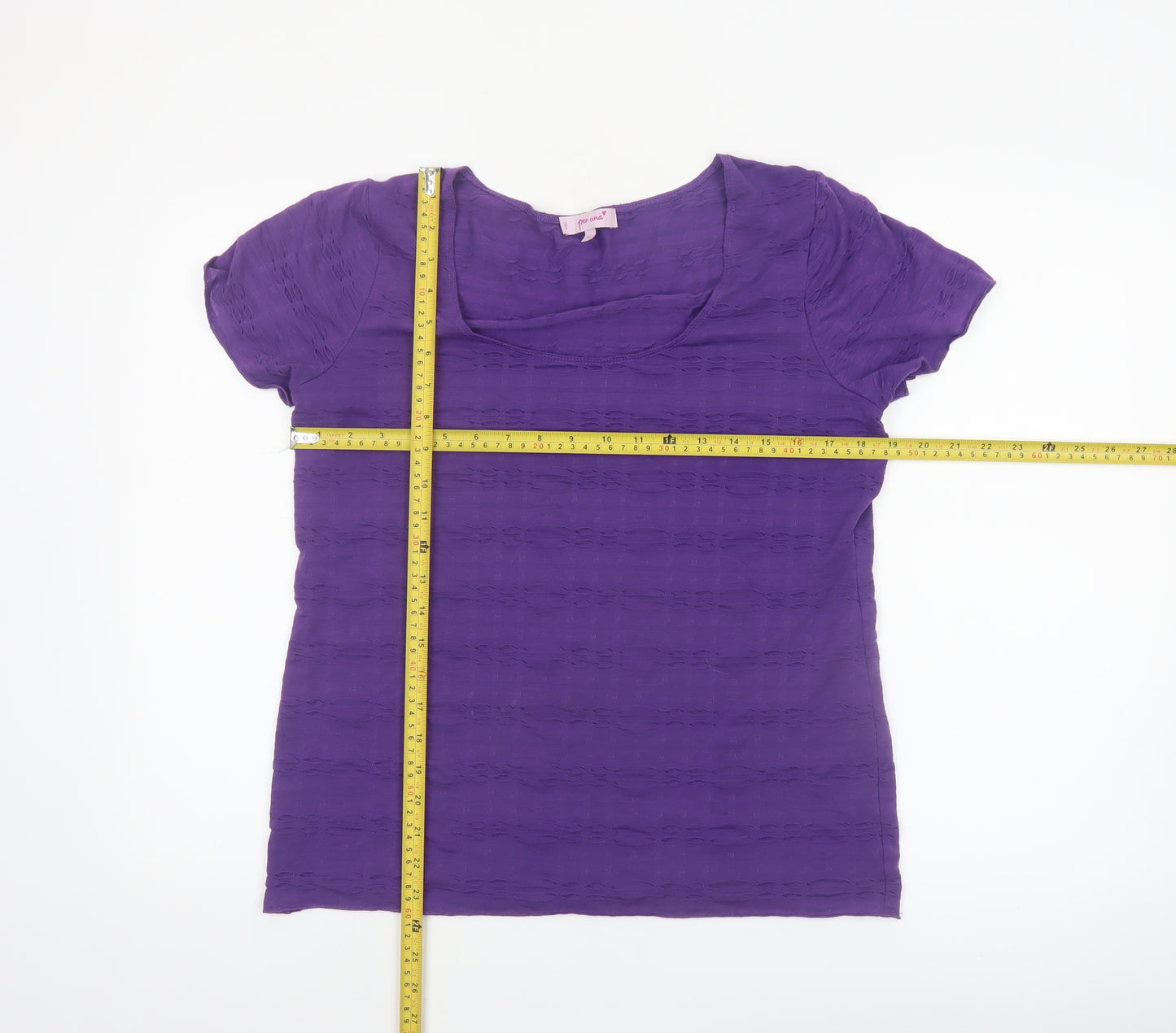 Marks and Spencer Per Una Women's Purple Size 16 Scoop Neck T-Shirt