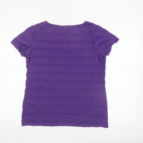Marks and Spencer Per Una Women's Purple Size 16 Scoop Neck T-Shirt