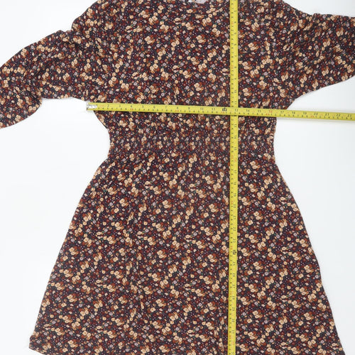 Dorothy Perkins Womens Multicoloured Floral A-Line Dress UK 16