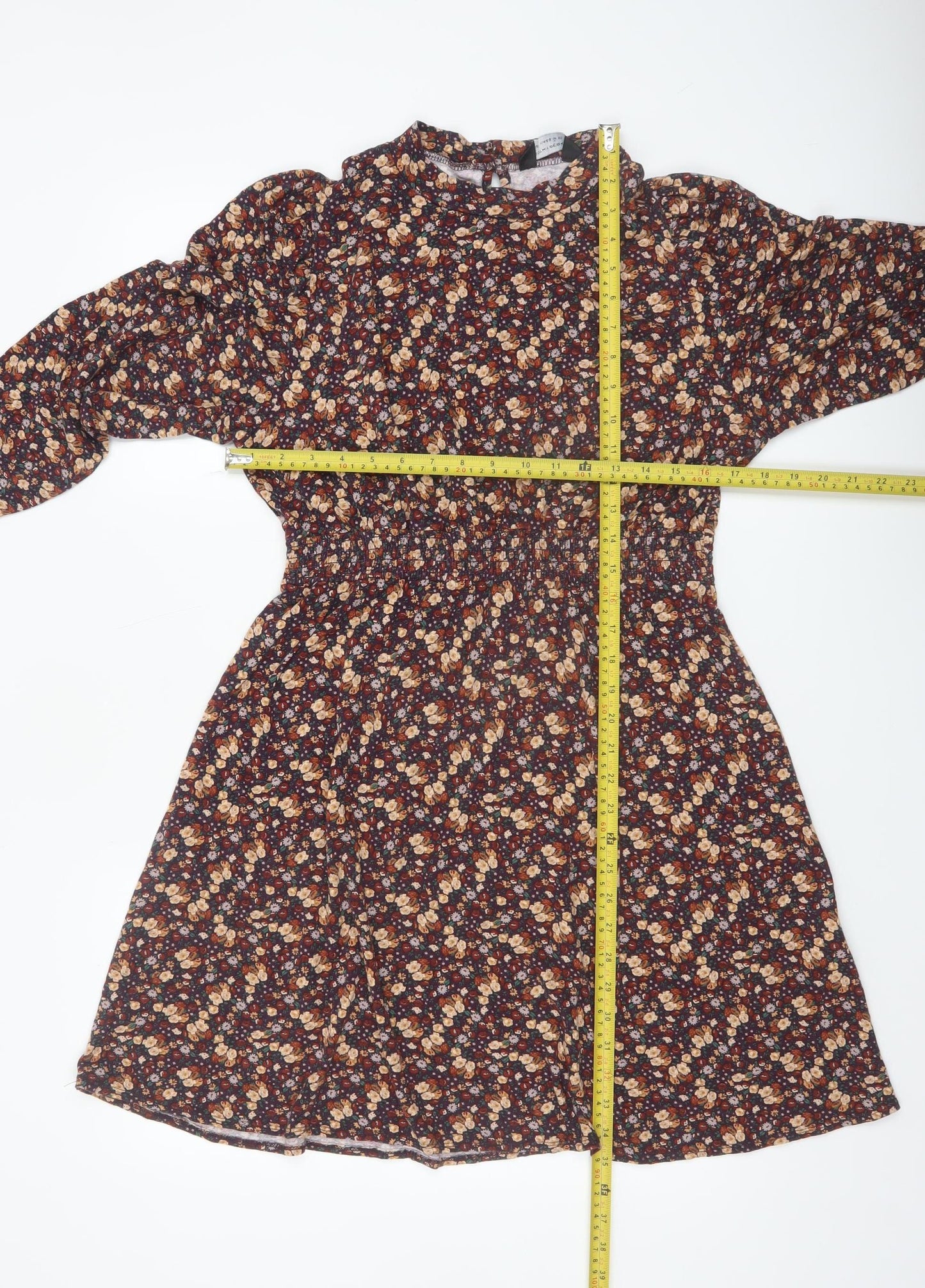 Dorothy Perkins Womens Multicoloured Floral A-Line Dress UK 16