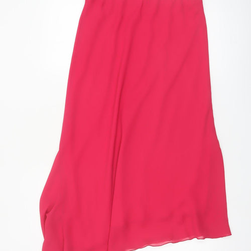 Kaleidoscope Women's Pink Asymmetric Midi Chiffon Skirt Size 16