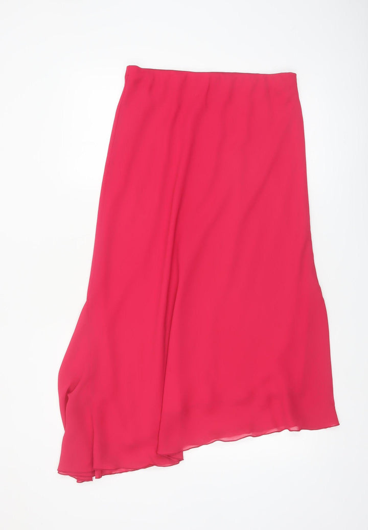 Kaleidoscope Women's Pink Asymmetric Midi Chiffon Skirt Size 16