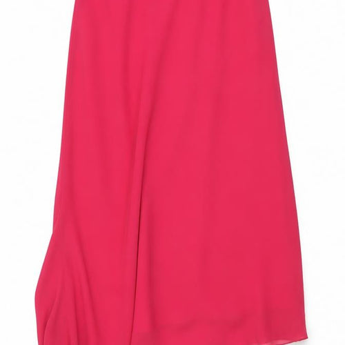Kaleidoscope Women's Pink Asymmetric Midi Chiffon Skirt Size 16