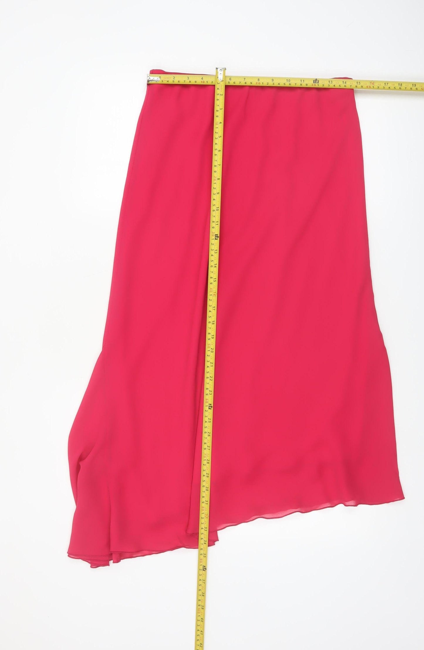 Kaleidoscope Women's Pink Asymmetric Midi Chiffon Skirt Size 16
