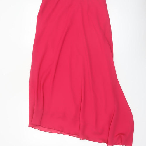 Kaleidoscope Women's Pink Asymmetric Midi Chiffon Skirt Size 16