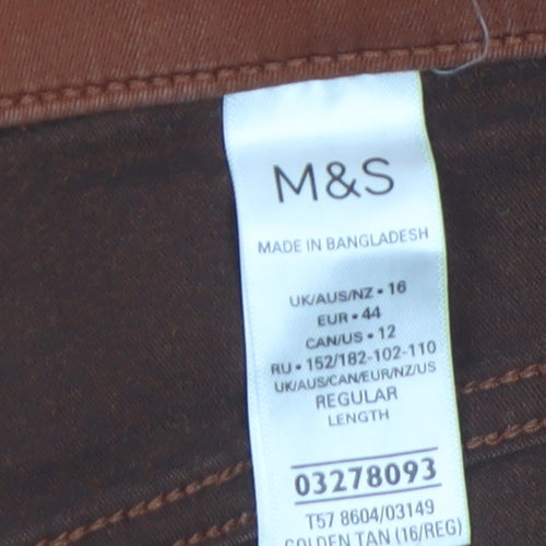 Marks and Spencer Women Brown Size 16 Slim Jegging Jeans