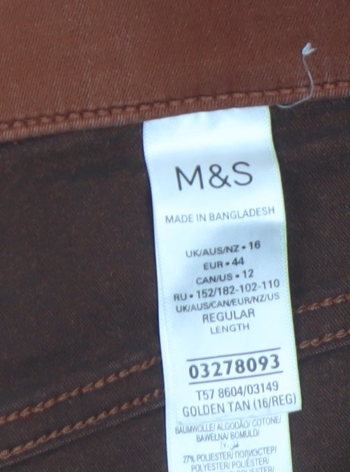 Marks and Spencer Women Brown Size 16 Slim Jegging Jeans