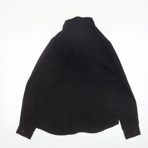 New Look Women's Black Long Sleeve Button-Up Chiffon Shirt Size 10