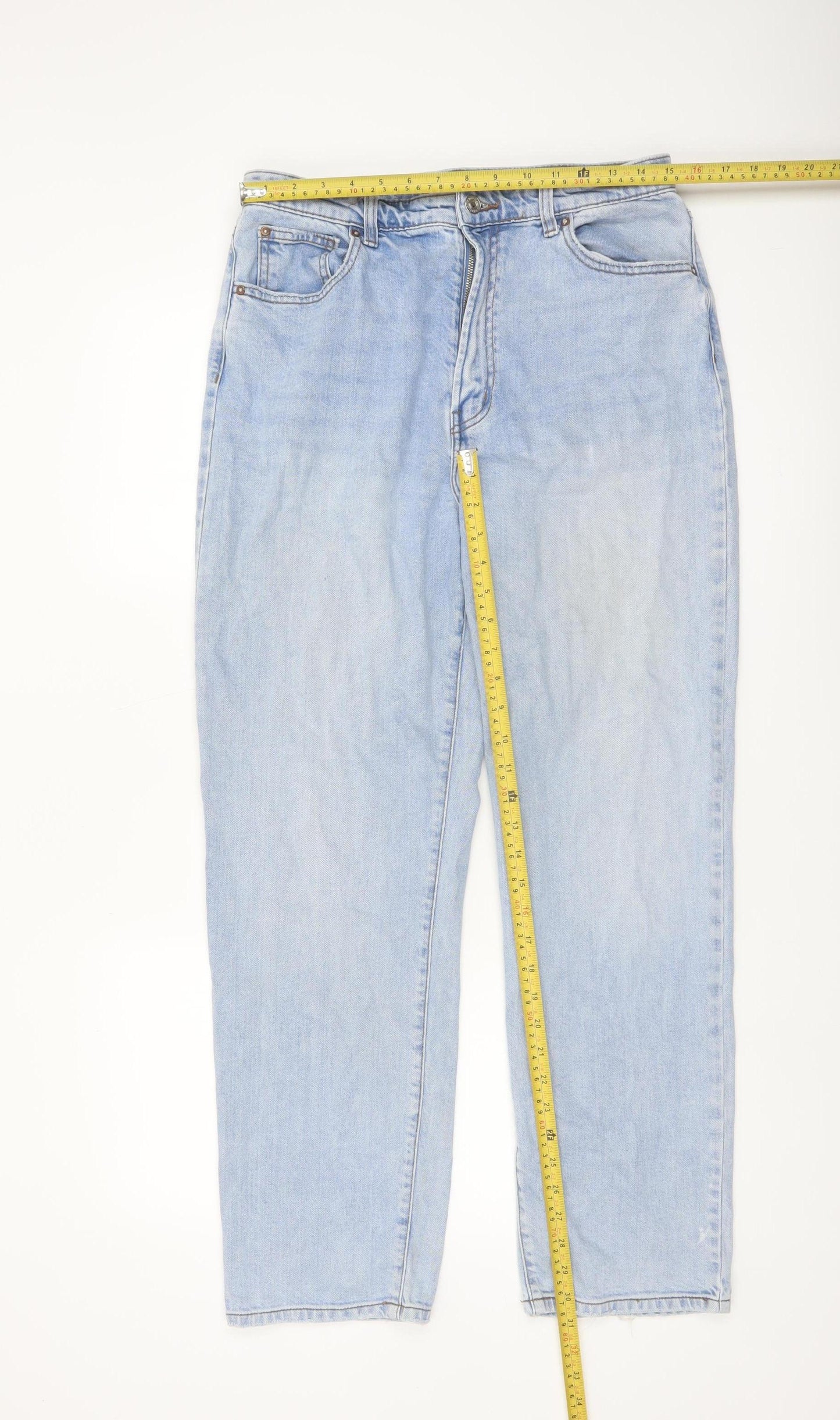 Primark Women Light Blue 14 Mom Jeans High Rise Denim
