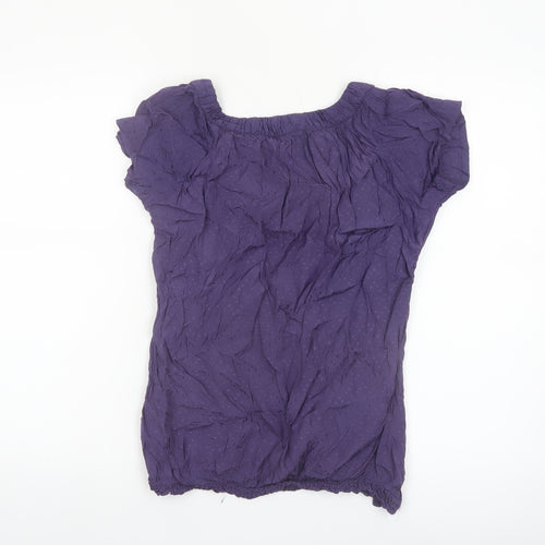 New Look Women’s Purple Viscose Tunic Blouse Size 12 Short Sleeve