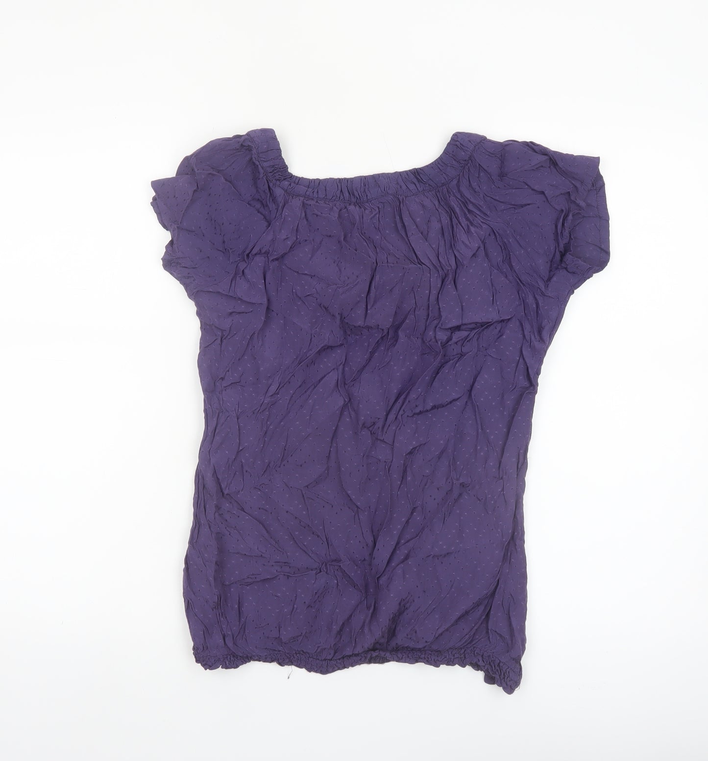 New Look Women’s Purple Viscose Tunic Blouse Size 12 Short Sleeve