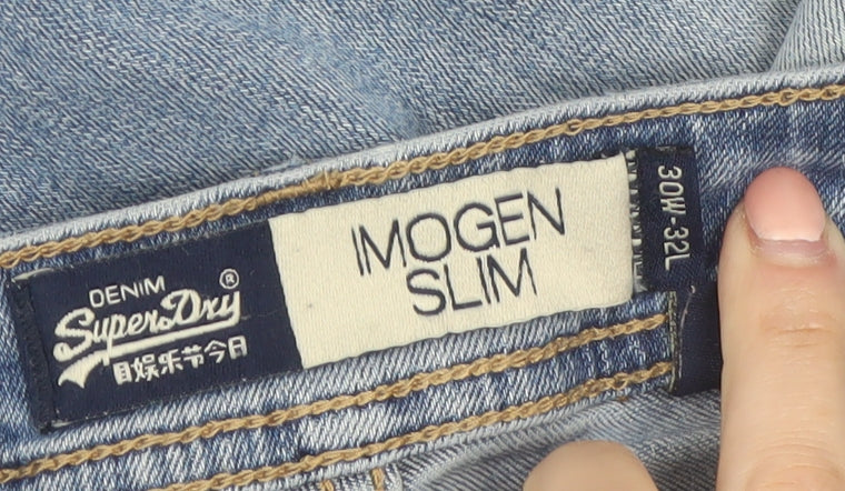Superdry Women's Blue Mogen Slim Fit Jeans Size 12