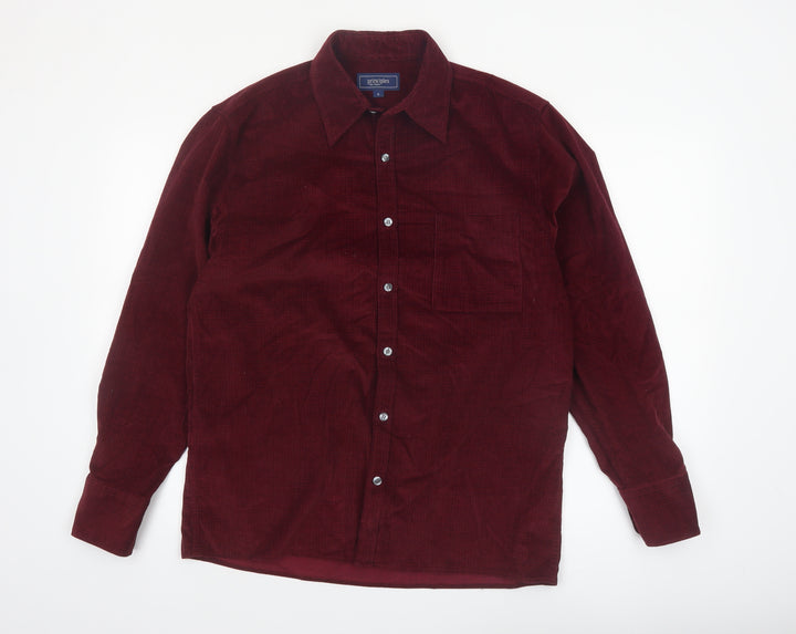 Principles for Men Red Corduroy Button-Up Long Sleeve Shirt Size S