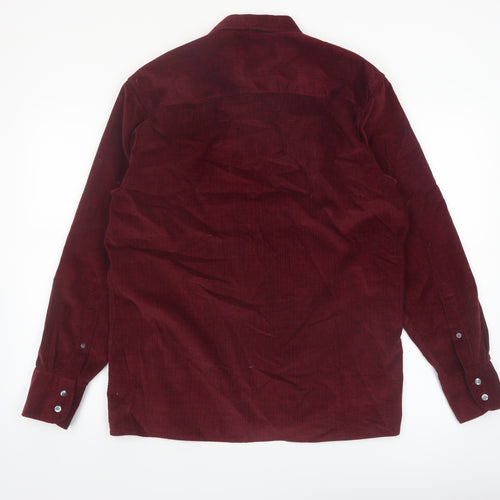 Principles for Men Red Corduroy Button-Up Long Sleeve Shirt Size S